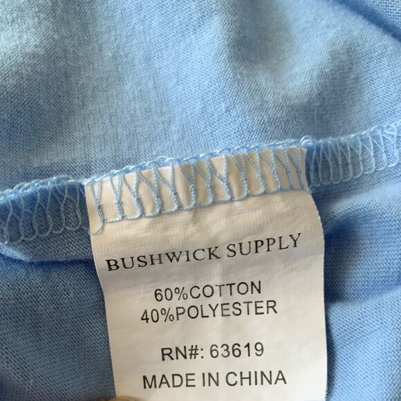 Bushwick Supply Men's Size Small T-Shirt 3D Metallic Superior Blue Cotton Blend - Picture 7 of 8